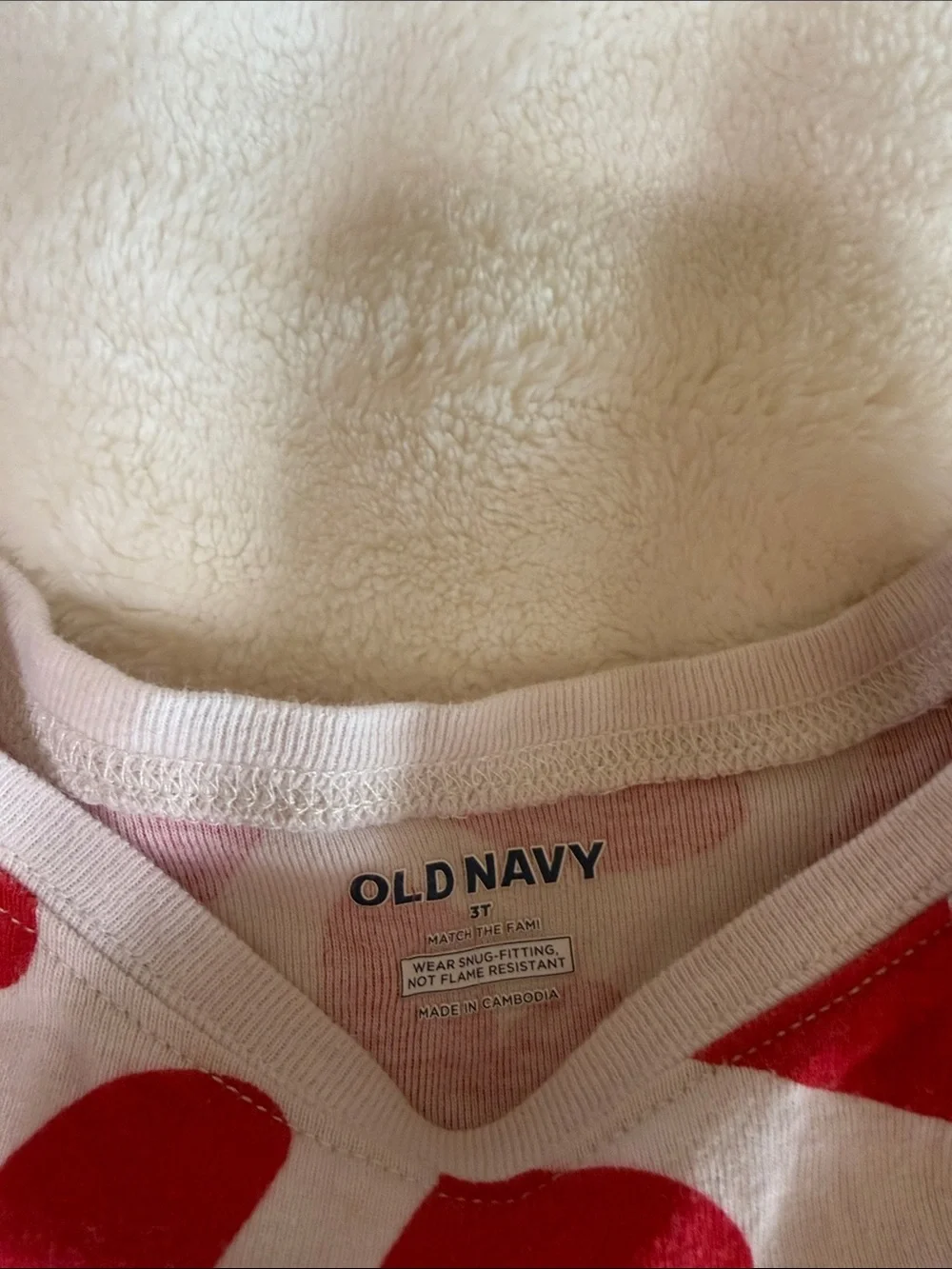 Old Navy Red & White Heart Print Kids Pajama Set